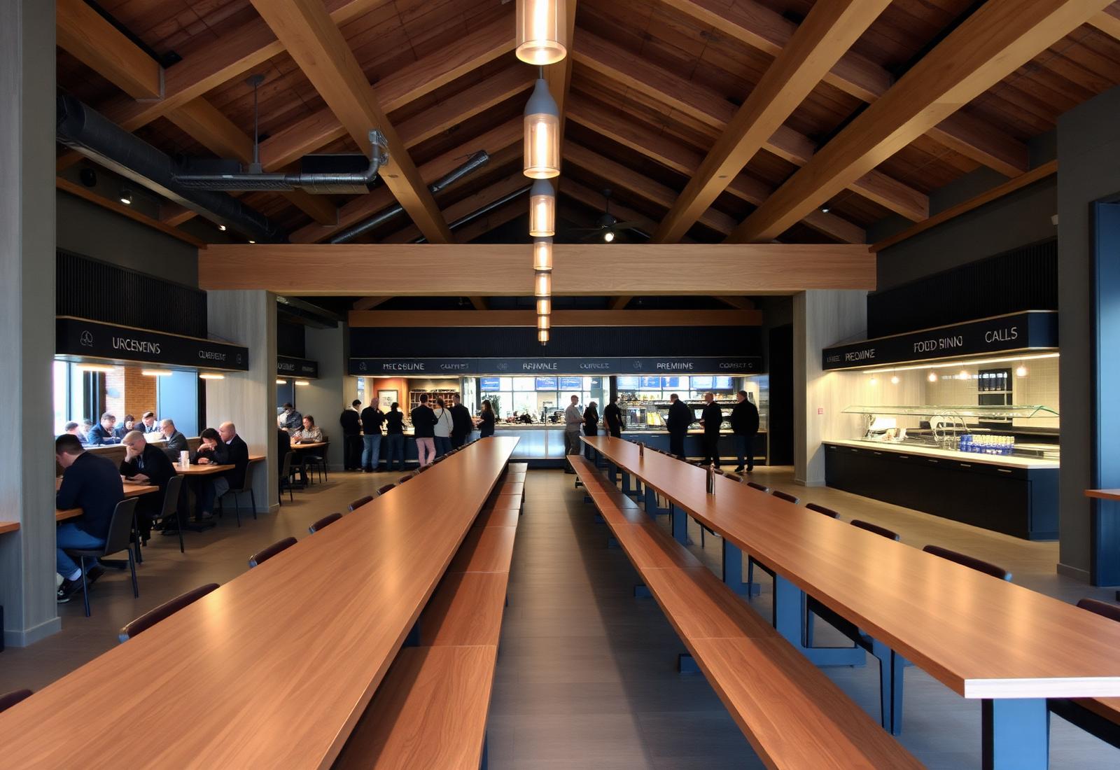 Sophisticated modern food hall interior
